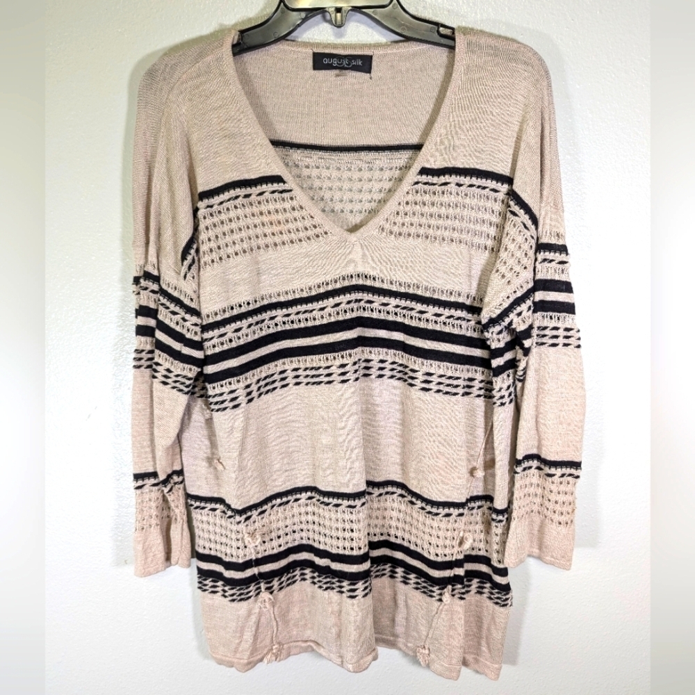August Silk tan and black top size XL